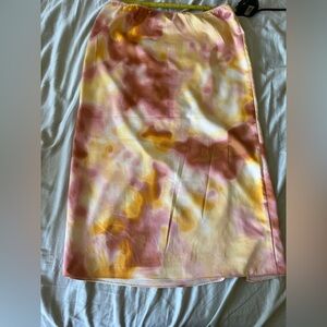 Marc New York Pink and Yellow Midi Skirt